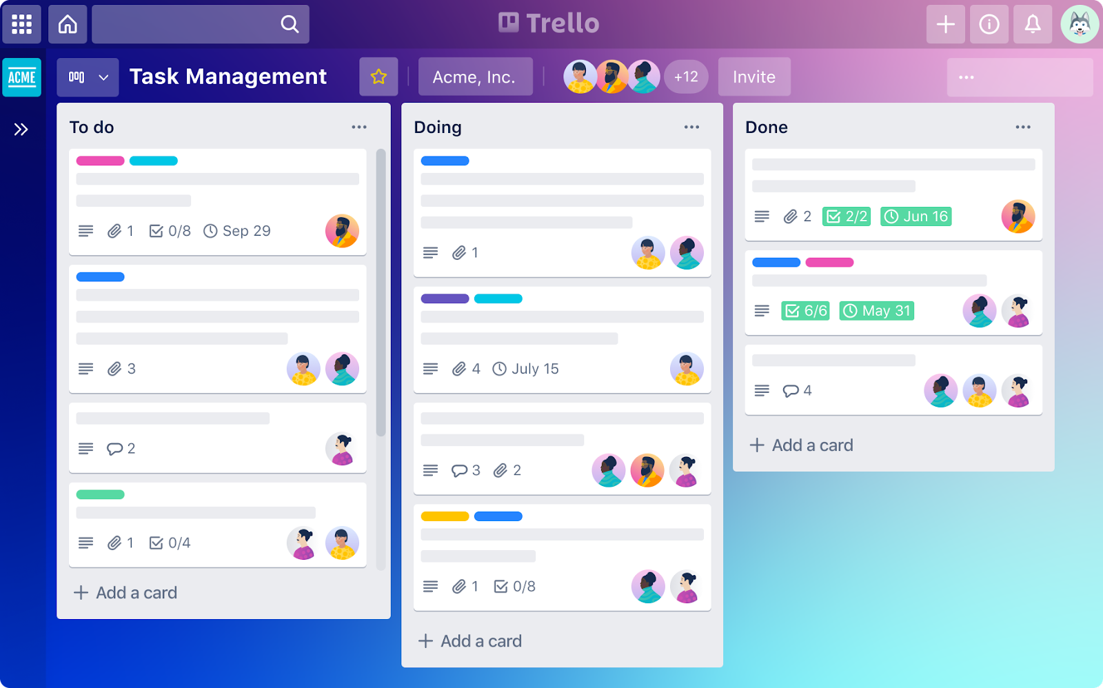 Trello's kanban boards allow users to keep track of and manage all of their tasks 