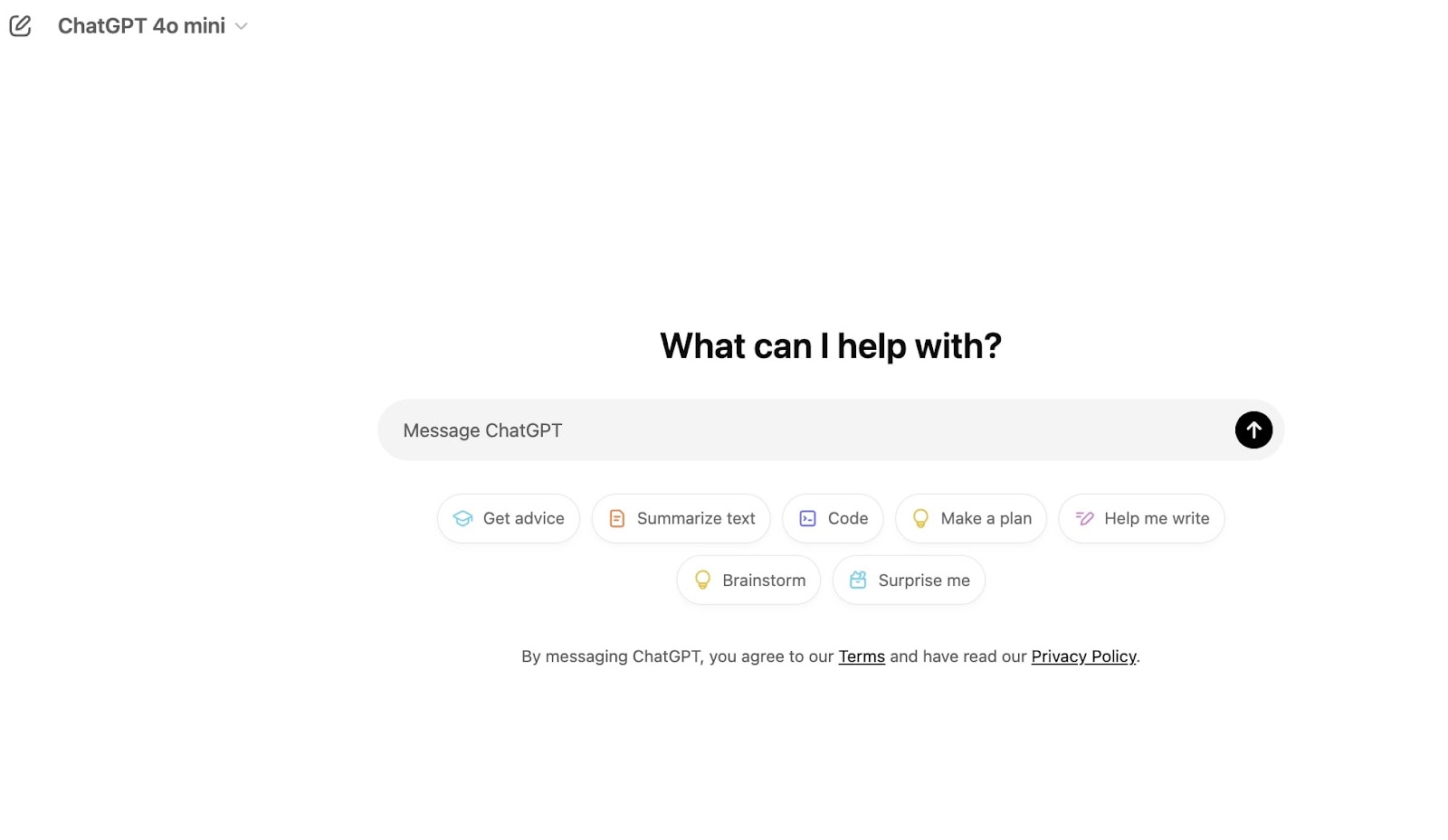 Chatgpt.com has a clean and simple homepage that mimics its user interface. 